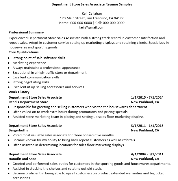 8+ Sample Sales Associate Resume Template Business PSD, Excel, Word, PDF
