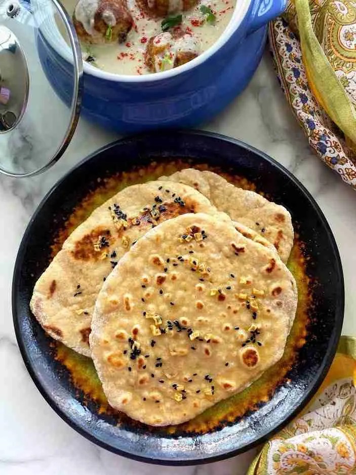 Soft and healthy whole grain naan (Indian flatbread) A Cook Within