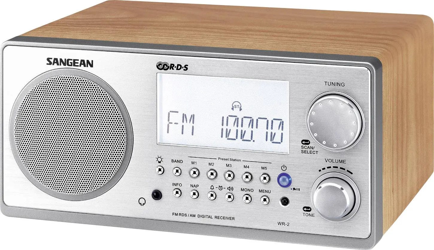 Sangean (FM / BT Radio) Sangean WR-2 FM-RBDS / AM Wooden Cabinet