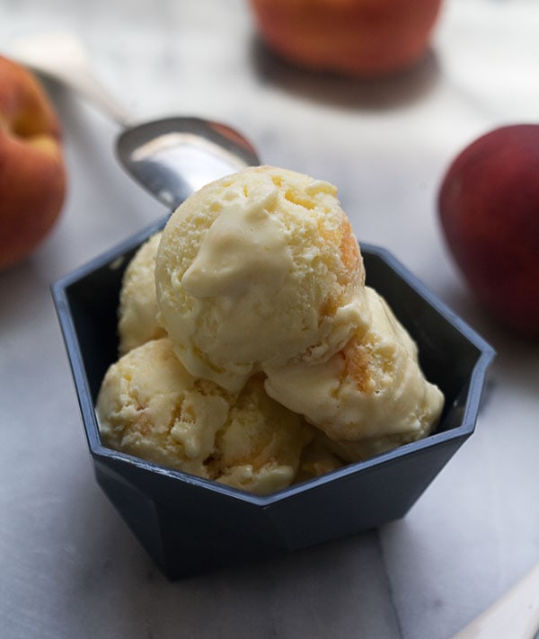 Peach Swirl Buttermilk Ice Cream A Cozy Kitchen