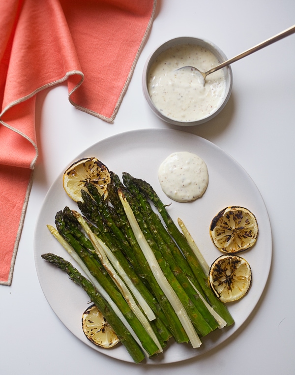 Roasted Asparagus with Hazelnut Mayonnaise A Cozy Kitchen