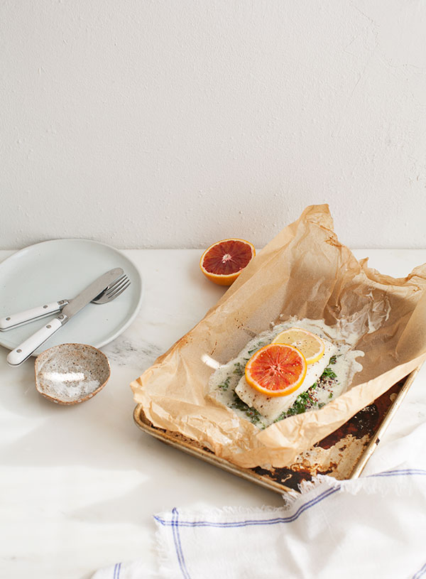 Halibut with Coconut Creamed Kale and Quinoa In a Papillote A Cozy