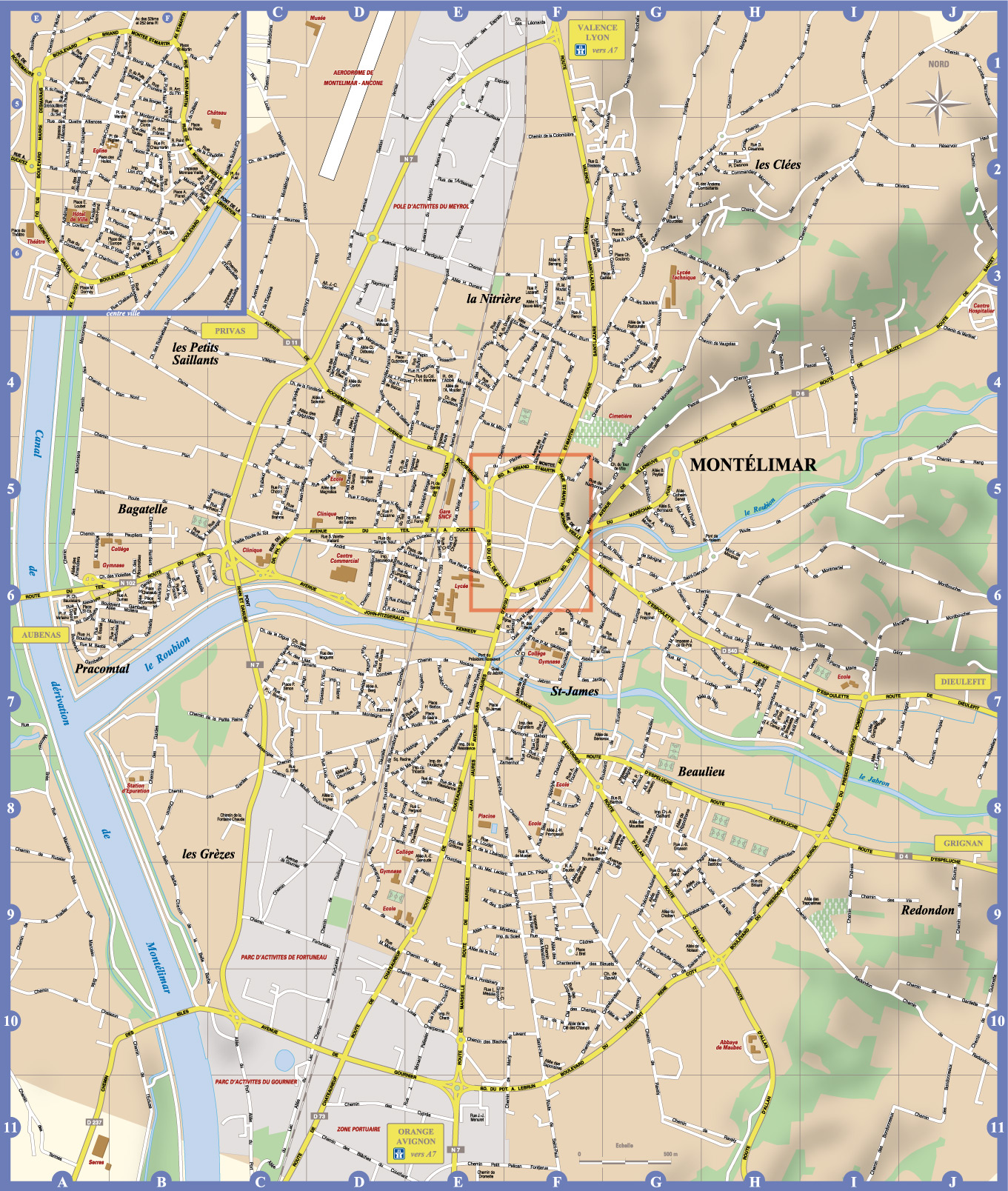 Carte Montélimar Et Ses Environs Tous les plans de communes