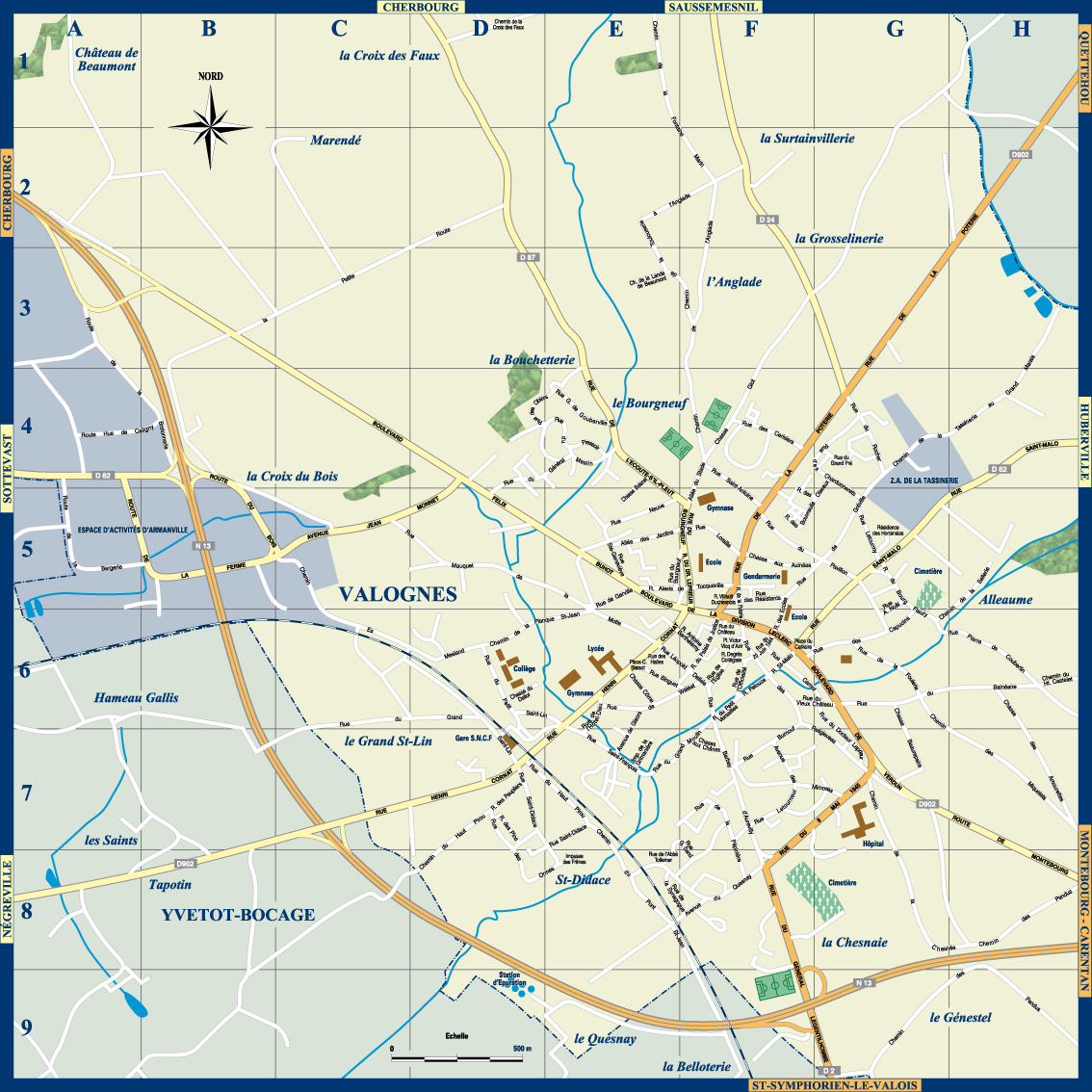 Plan De Valognes Tous les plans de communes
