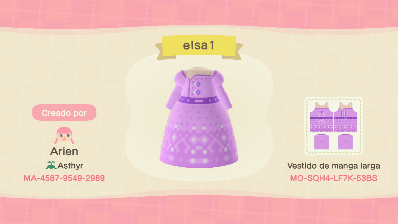 Elsa Dresses from Frozen Animal Crossing Pattern Gallery & Custom Designs