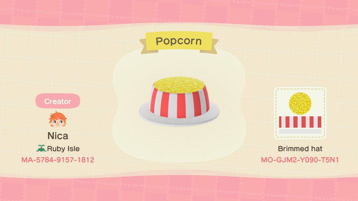 Popcorn Bowl Animal Crossing Pattern Gallery & Custom Designs