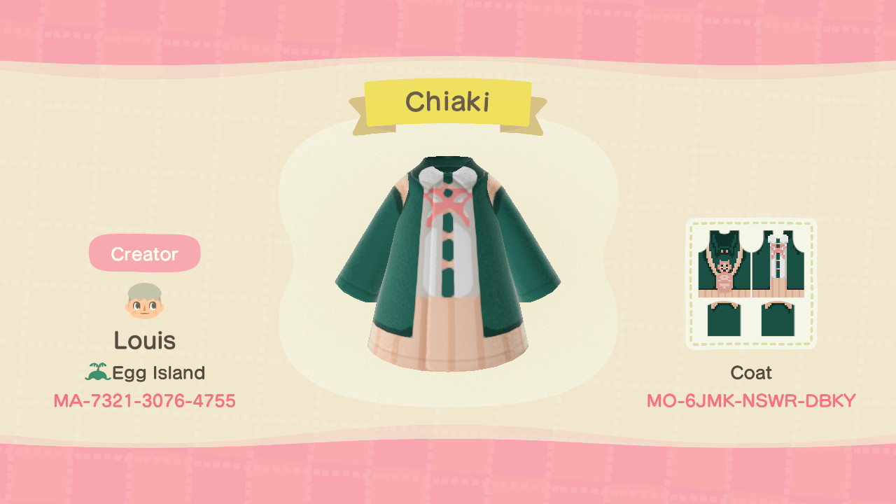Chiaki Outfit Animal Crossing Pattern Gallery & Custom Designs