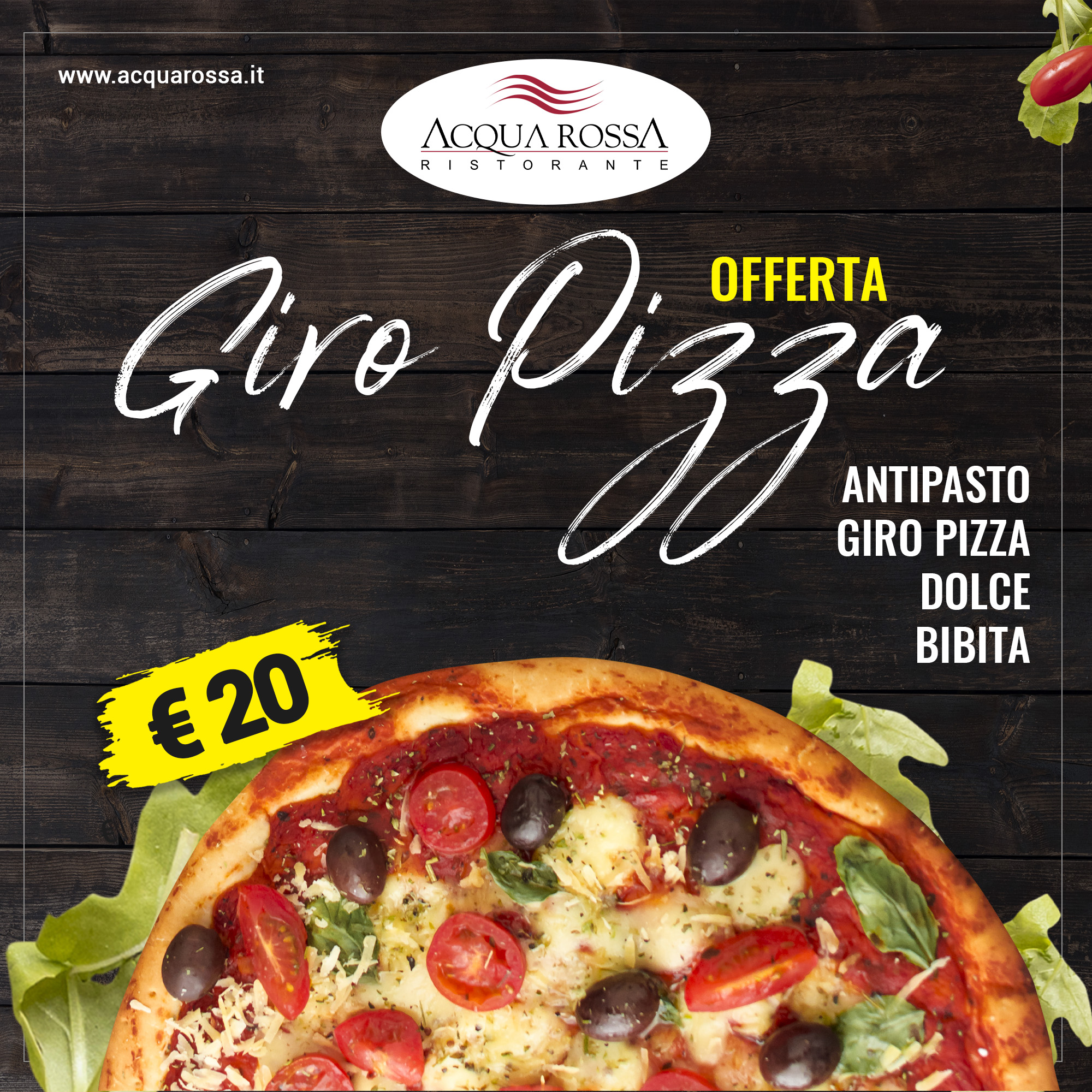 Tutte le sere giro pizza Ristorante Acquarossa