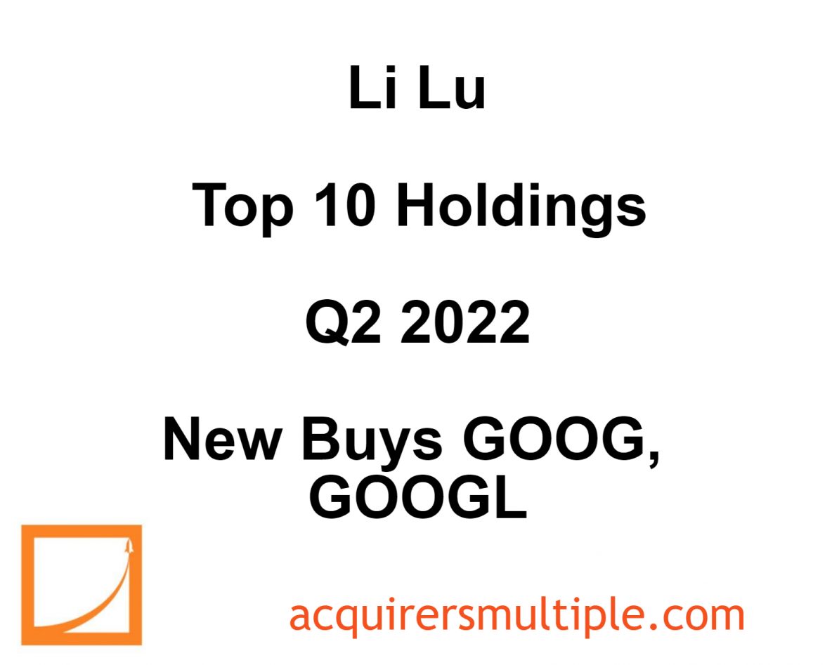 Li Lu Top 10 Holdings Q2 2022 New Buys GOOG, GOOGL The Acquirer