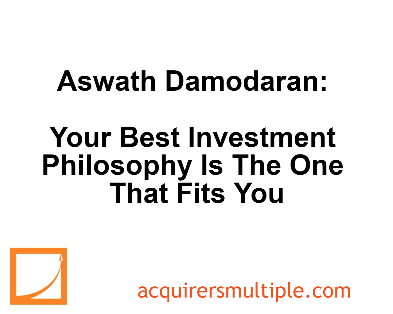 Aswath Damodaran The Acquirer's Multiple®