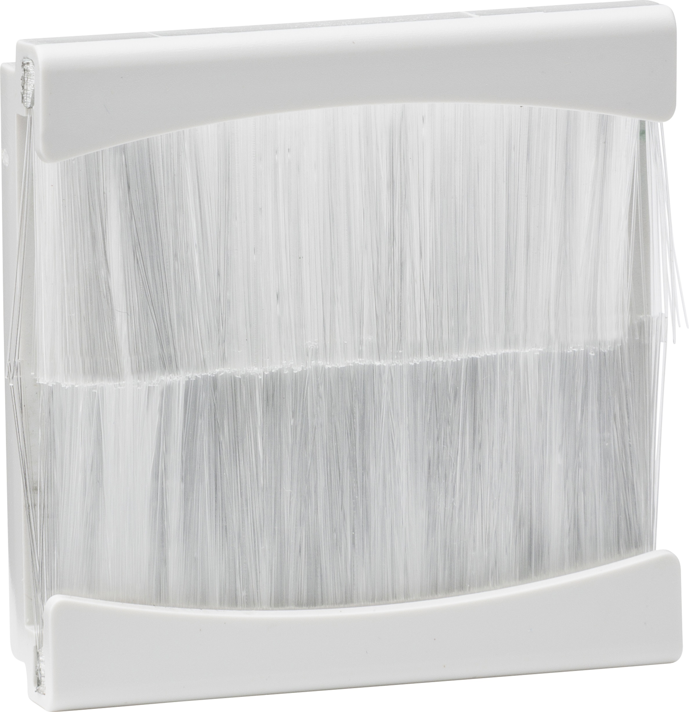 Acrelane Timber. 2 GANG BRUSH PLATE GRID WHITE EURO ML ACC