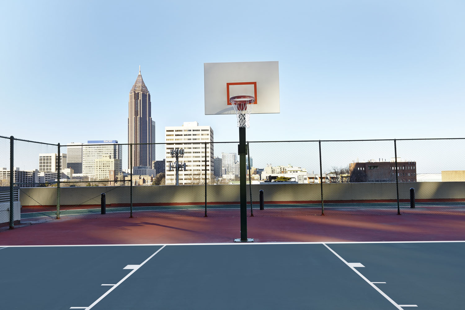 Beautiful Rooftop Basketball Court Wallpaper