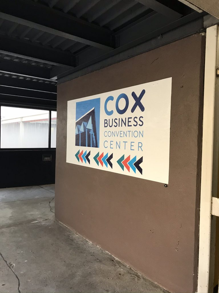New Cox Business Convention Center logo and website AcrobatAnt
