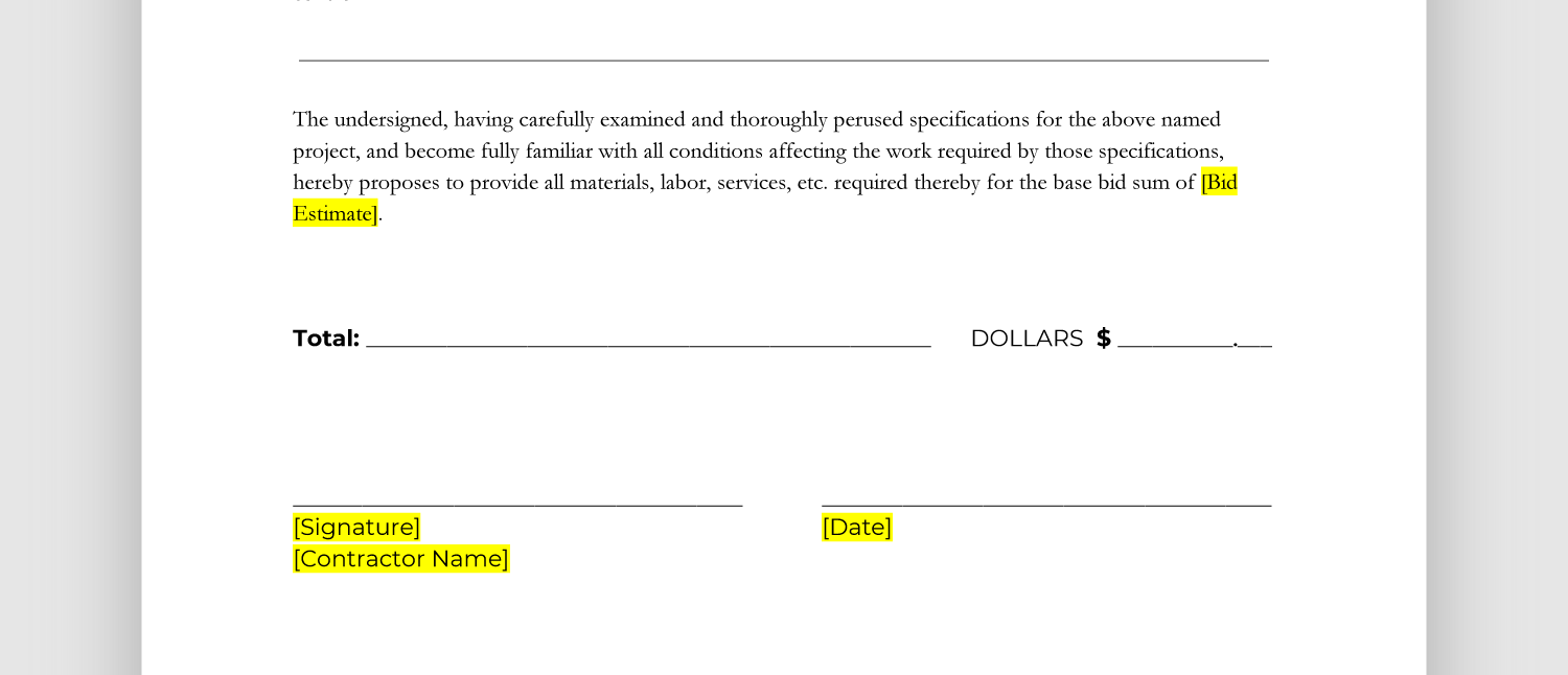 General Contractors Contract Template