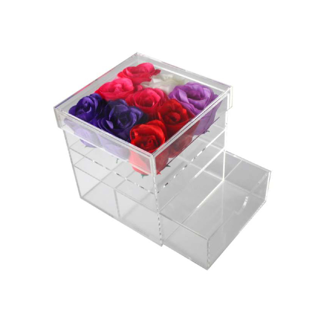 Acrylic Flower Box with Drawer Acrylic Fabrications