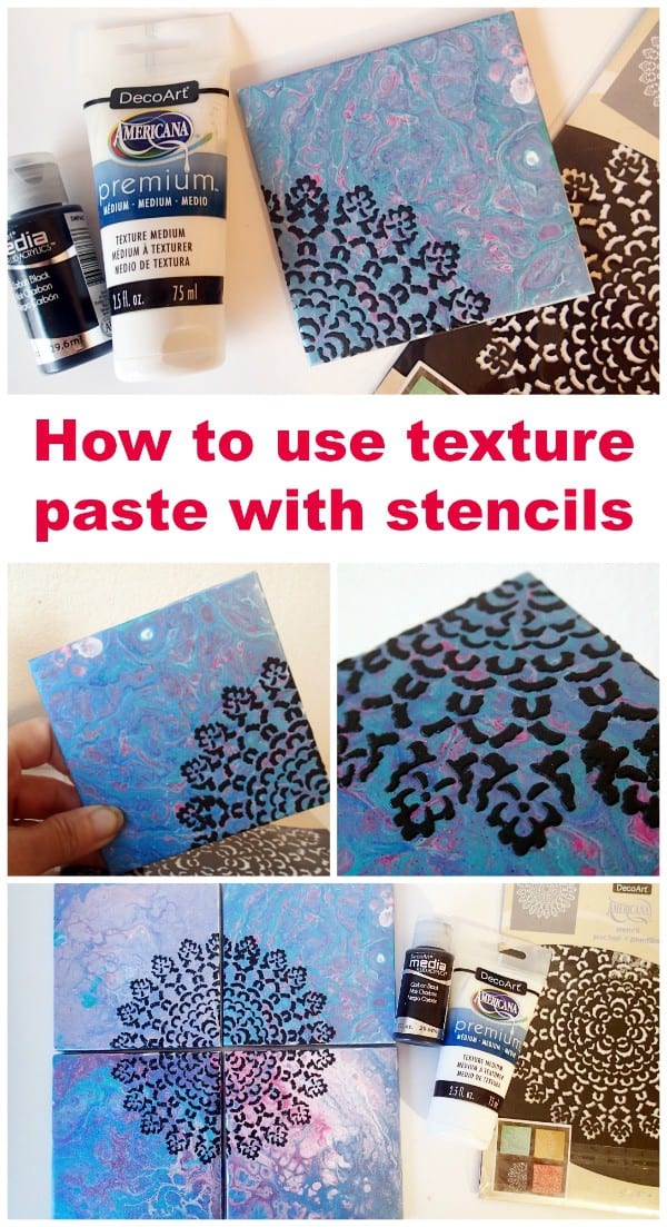 How to Create Designs on Poured Tiles with Texture Paste and Stencils