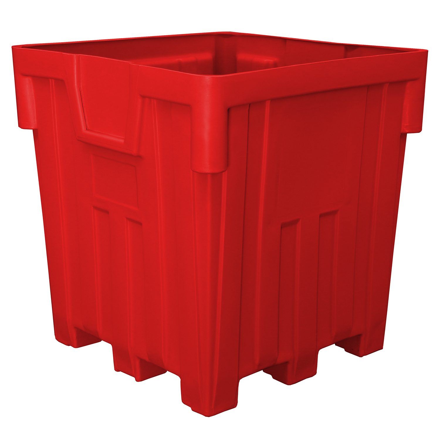 Red, 44 x 44 x 46, 38 Cu. Ft., 2000lb Cap., Nesting Forklift Bin w/o