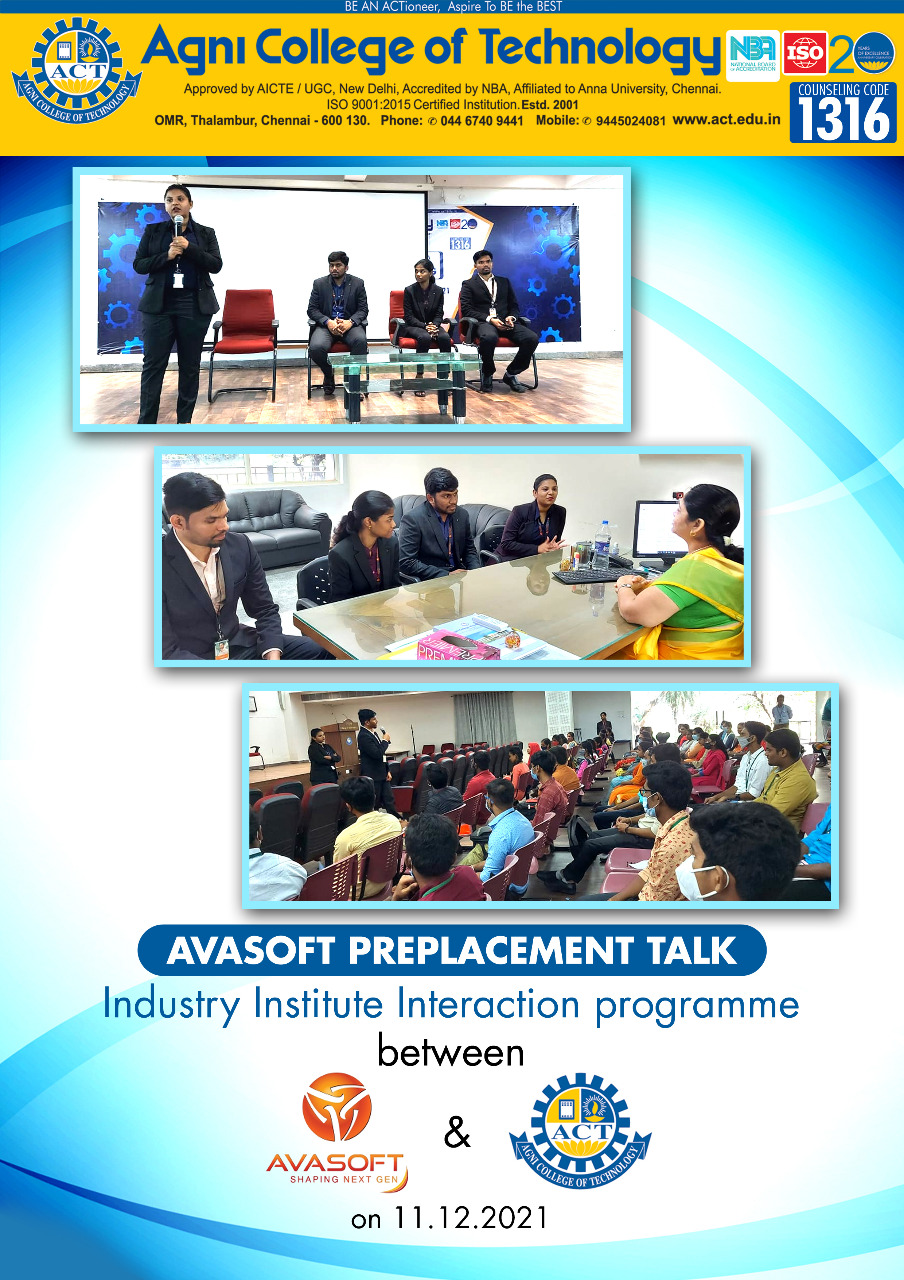 Preplacement Talk from AVASOFT Agni College