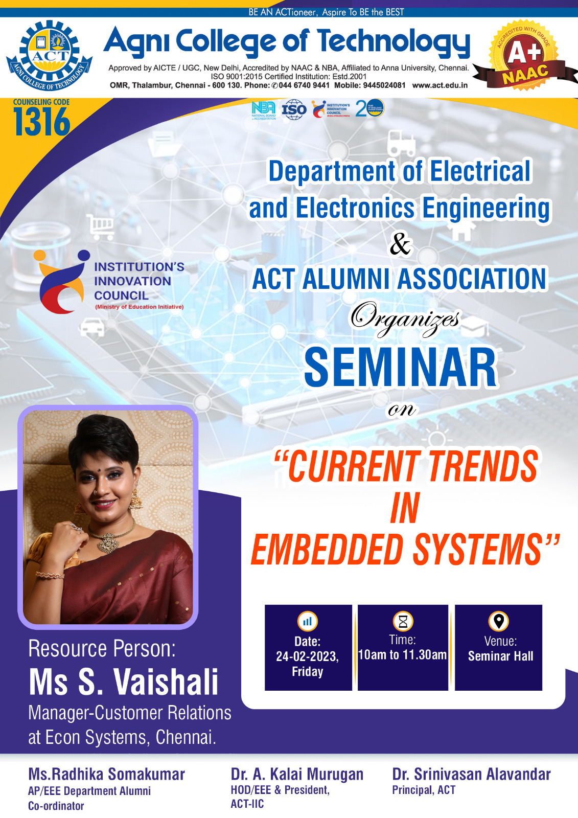 Seminar on "Current Trends in Embedded Systems" Agni College
