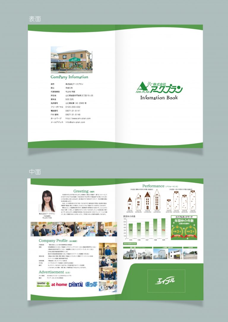 アークプランさま ポケットフォルダー 合同会社 アクト・スリー 印刷・デザイン・ホームページ 山口県岩国市