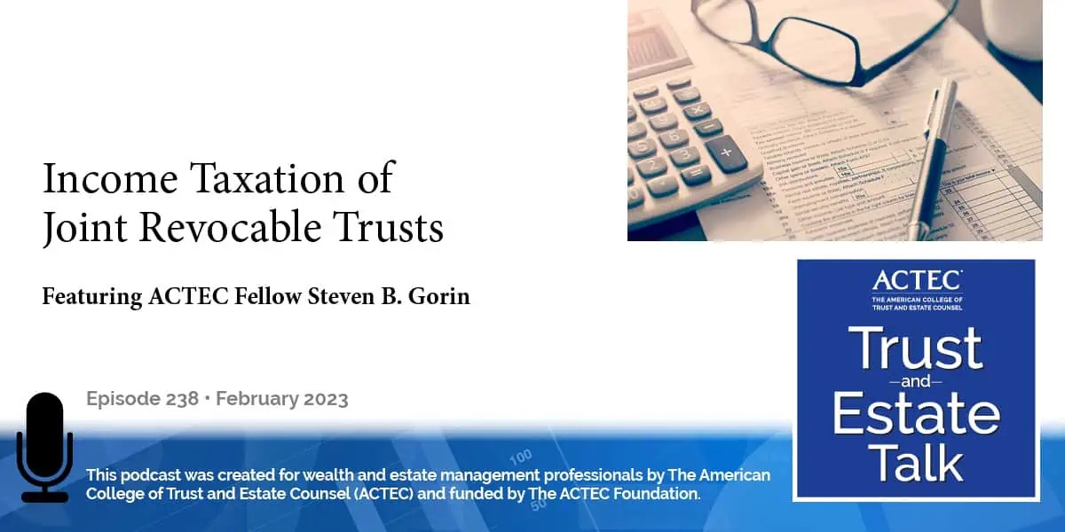 Taxation of Joint Revocable Trusts