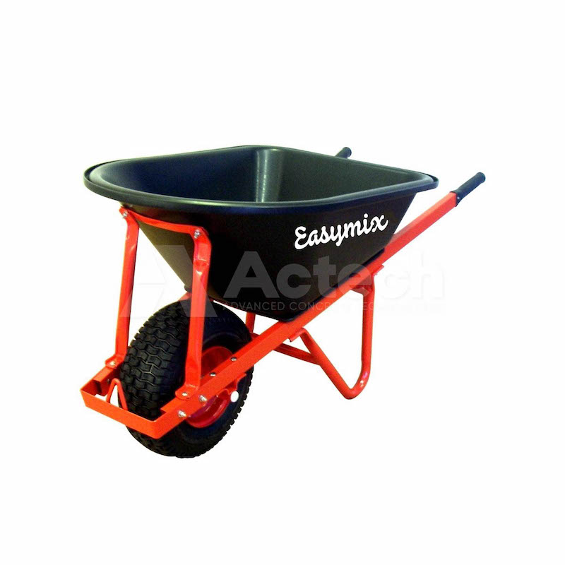 Master Finish Heavy Duty Wheelbarrow Poly Tray Wide Wheel Actech
