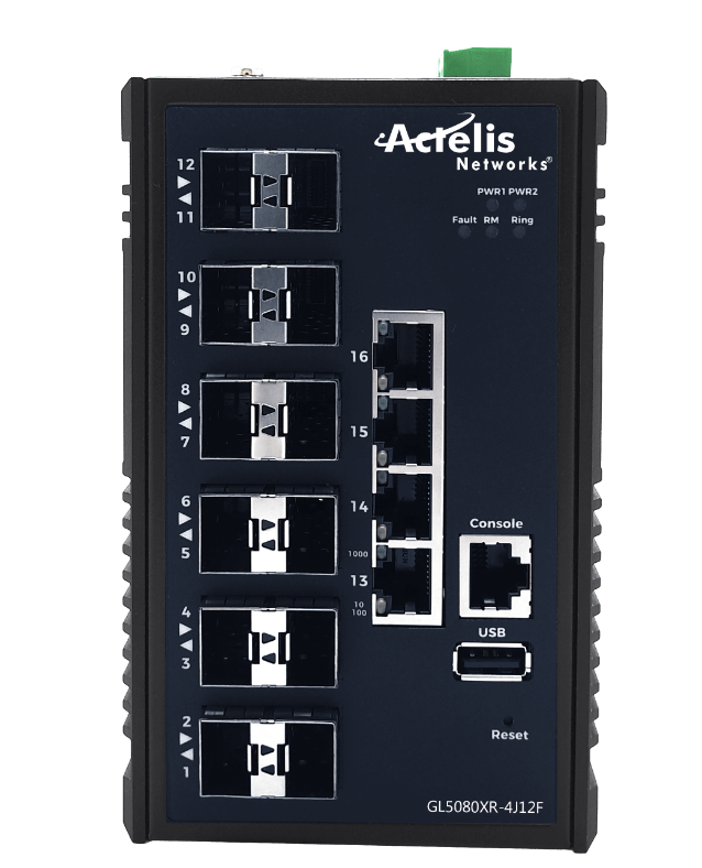 GL5080 16 Port Industrial , DIN Rail, 10G Managed L3 Switch