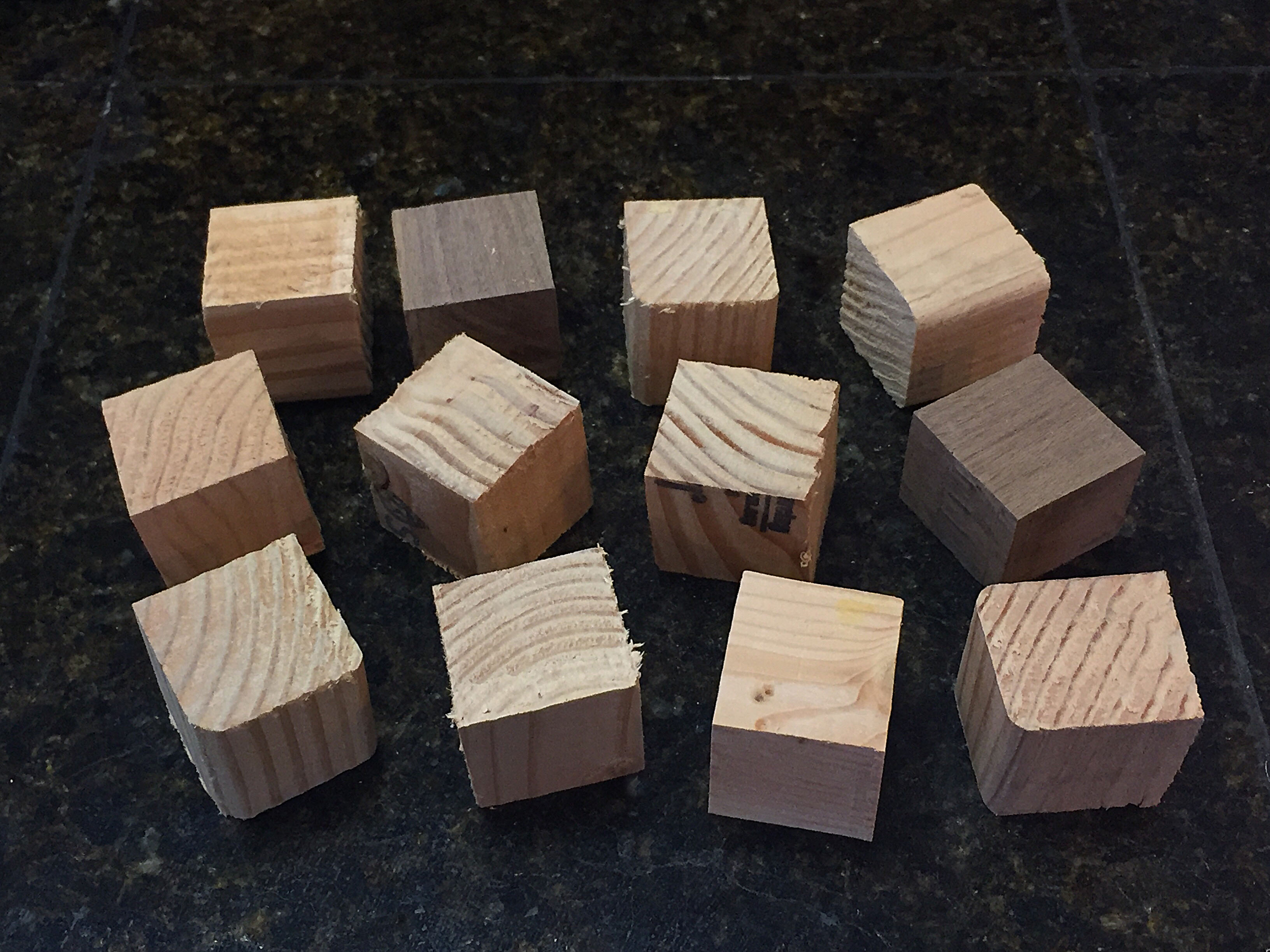 Wood Blocks, Cubes, 11/2″ x 11/2″ x 11/2”, Set of 12 Action