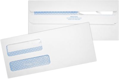 9 Double Window Envelopes | 24Lb. White W/ Security Tint | (8 13/16 X 3 7/8) | Envelopes.com
