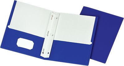 9 x 12 Presentation Folders w/ Brads Blue