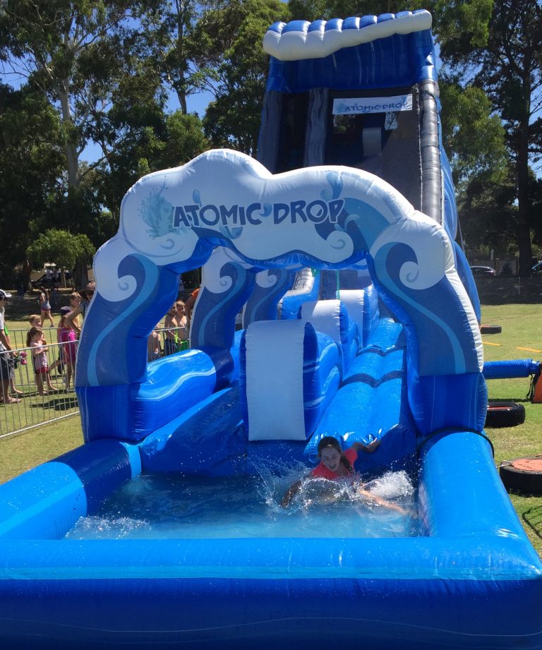 Atomic Drop Water Slide Ride Action Events Amusement Hire Melbourne