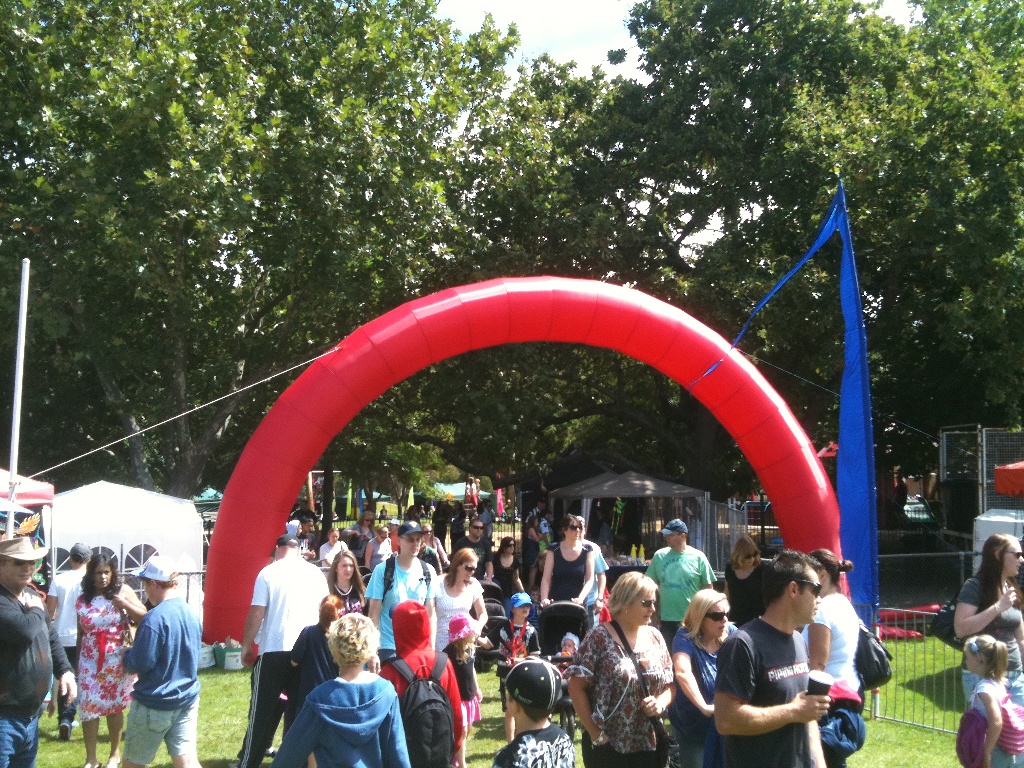 Inflatable Red Entrance Archway Action Events Amusement Hire