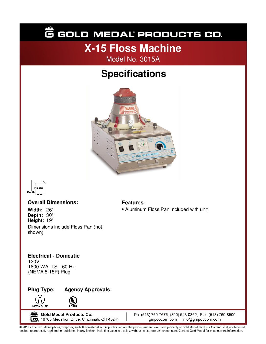 X15 A Whirlwind Cotton Candy Machine 3015A Action Enterprises