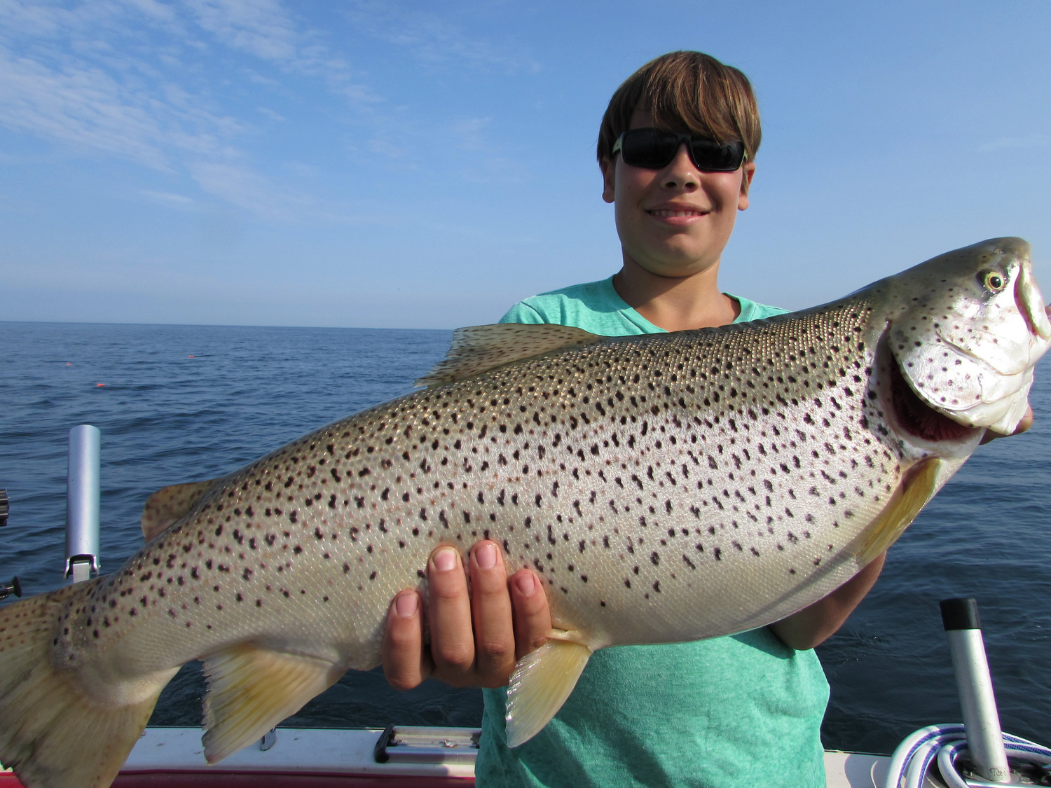 Landed this HUGE Brown Trout today. 6/28/15 Action Salmon Charters