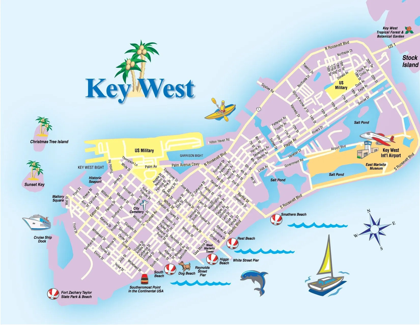 Map of Key West in Florida. Maps of the city Activa Realty Florida