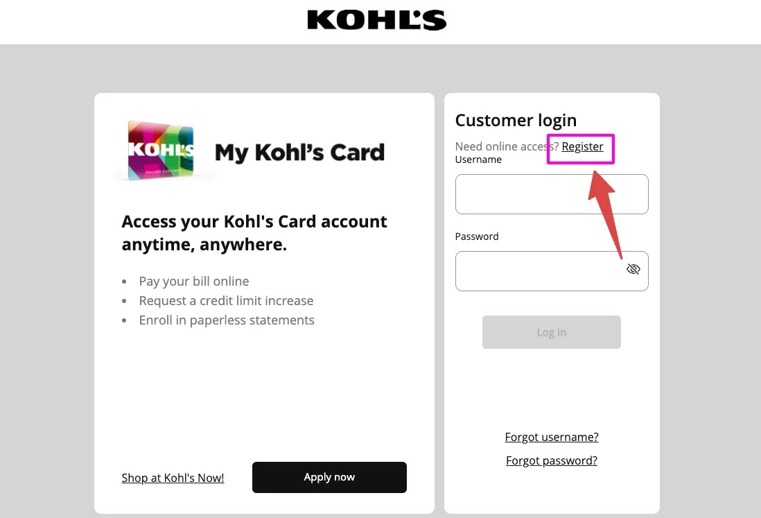 Access your Kohls Credit Card Login Account