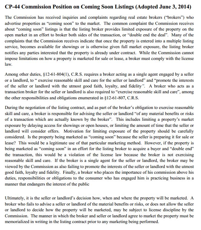 Real Estate Commission issues Position Statement CP44 Active Appraiser