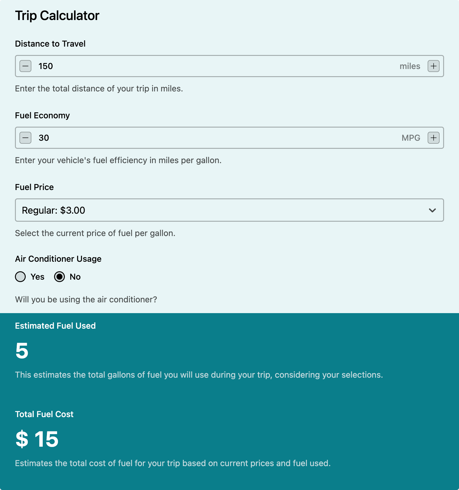 Trip Cost Calculator Estimate Your Fuel Expenses ActiveCalculator