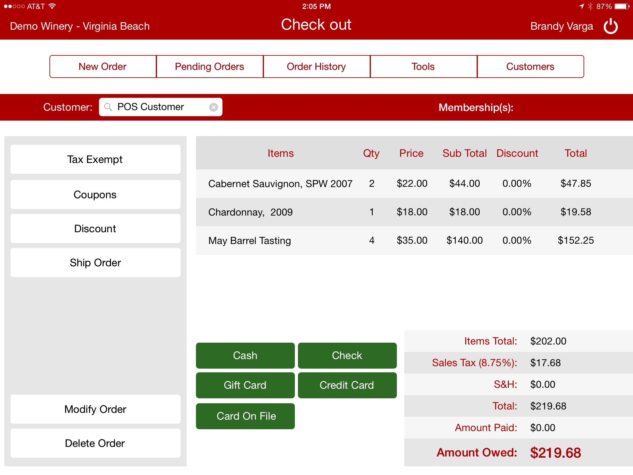 NEW! The Active Club iPad winery POS Winery POS Tasting