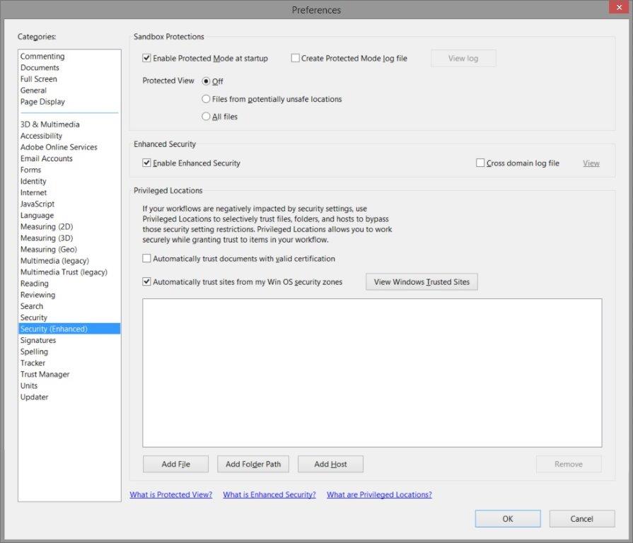 Problems with Acrobat Reader protected mode on a terminal server