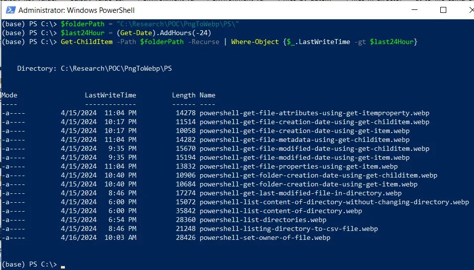 How to Find Files Modified in the Last Hour Using PowerShell Active