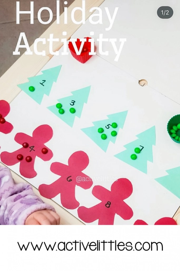 Christmas Counting Activity for Preschool Active Littles