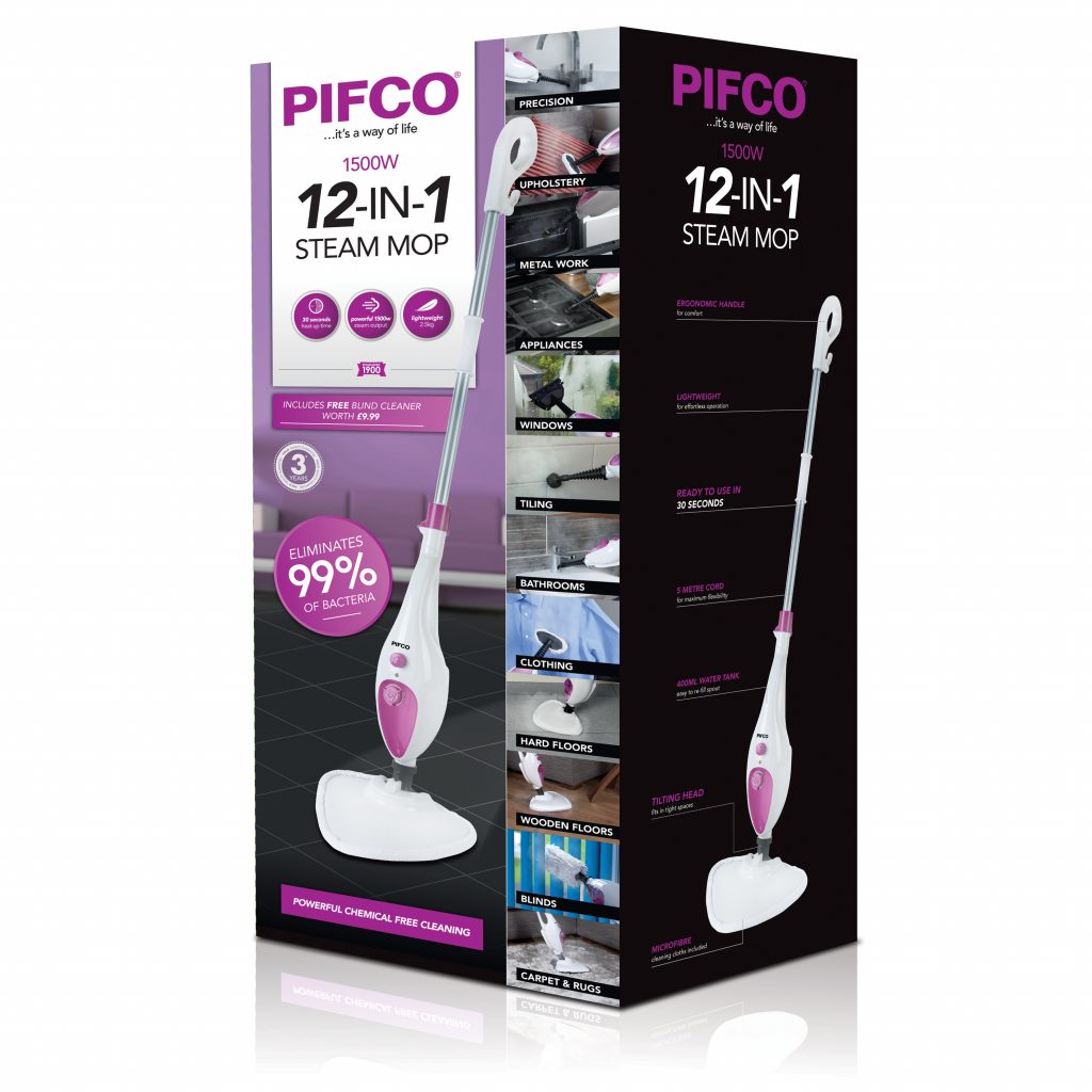 Pifco PS012N 12in1 MultiFunction Handheld and Upright Steam Mop