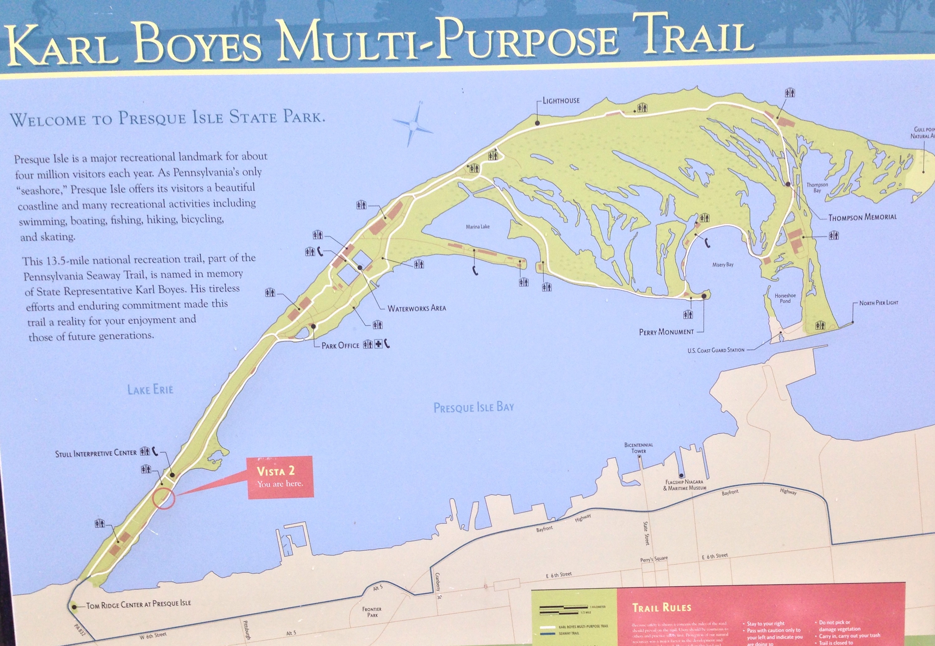 Presque Isle Park Trail Map Let's Celebrate Erie