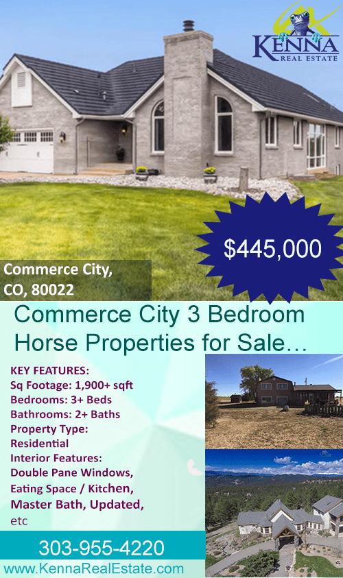 Commerce City 3 Bedroom Horse Properties for Sale…
