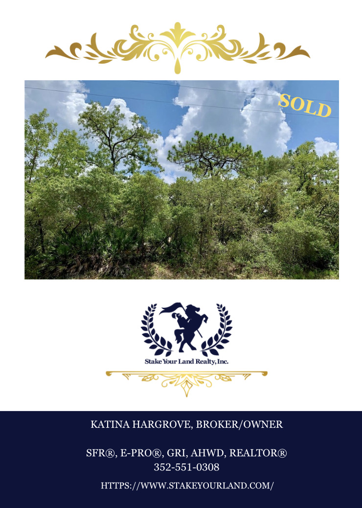 Royal Trails Subdivision land sold by Stake Your Land R