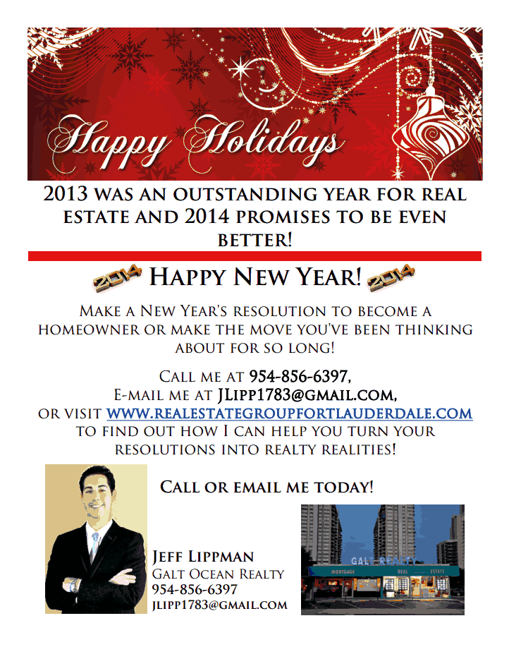 Happy Holidays from Jeff Lippman of Galt Ocean Realty/Fort Lauderdale