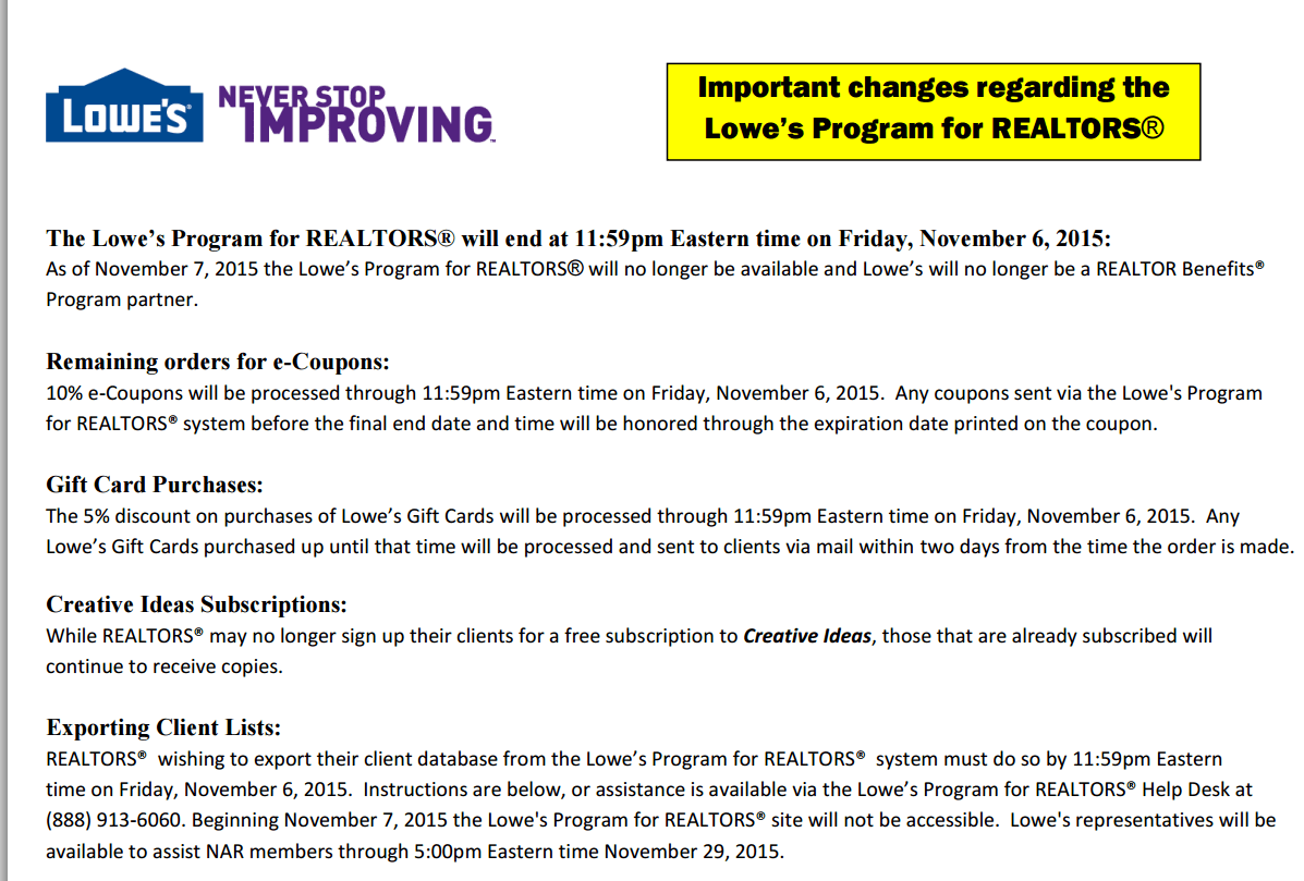 Lowe's Positions itself to sell off Realtor database