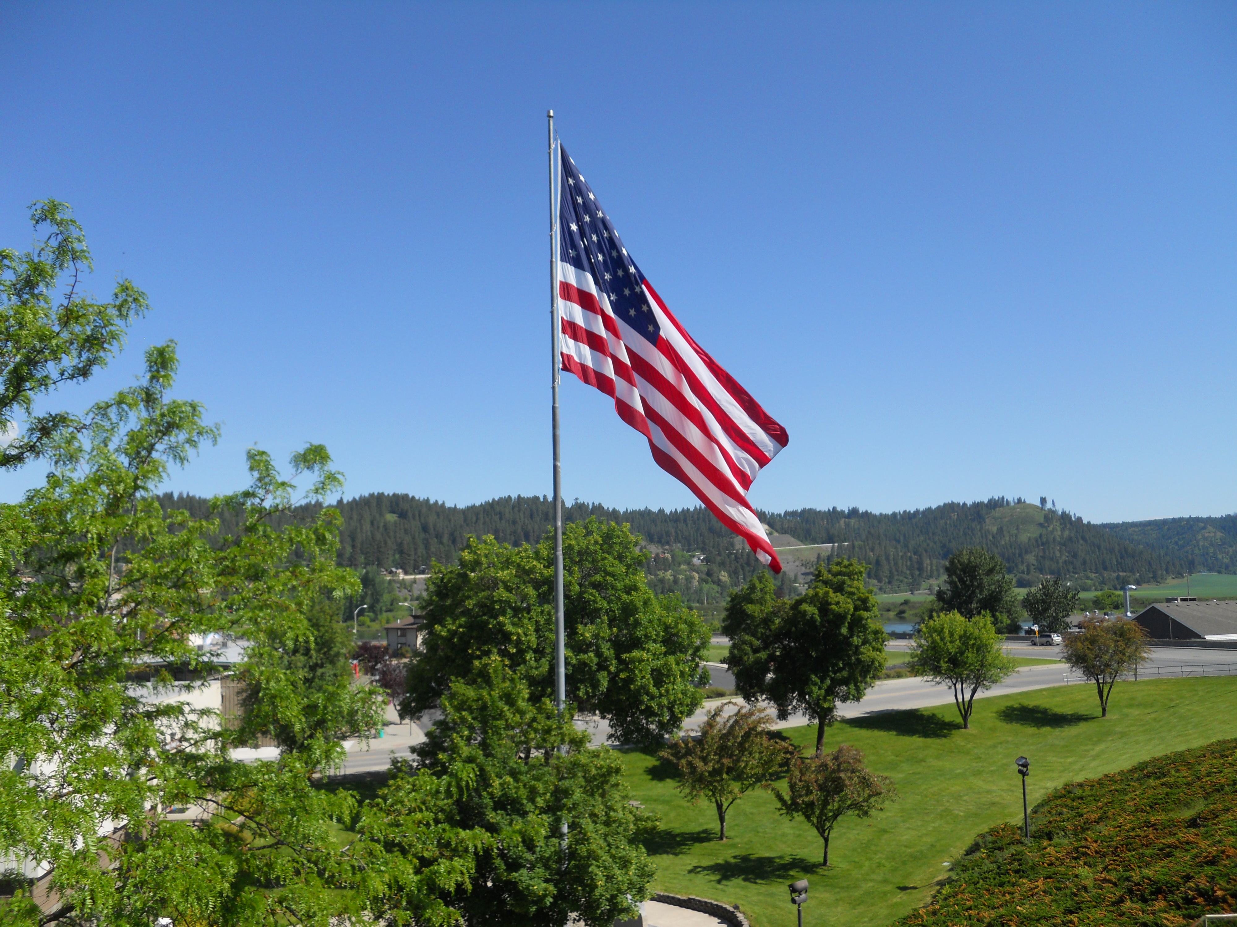 American Flag at Veteran's Memorial Park in Bonners Ferry Idaho