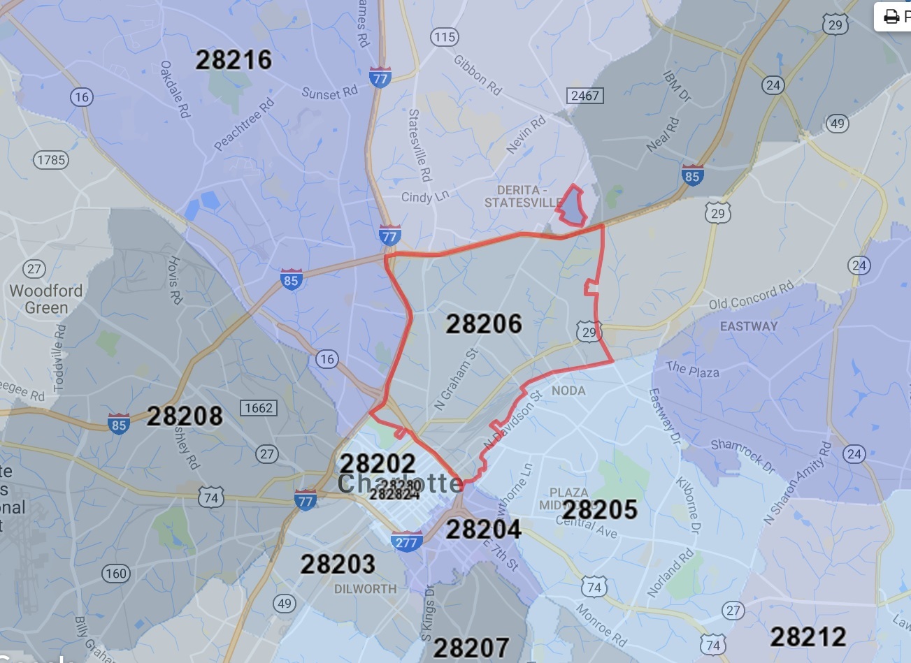 Zip Code Map Of Charlotte Nc Charlotte, NC's "Hottest" Zip Codes For Home Prices